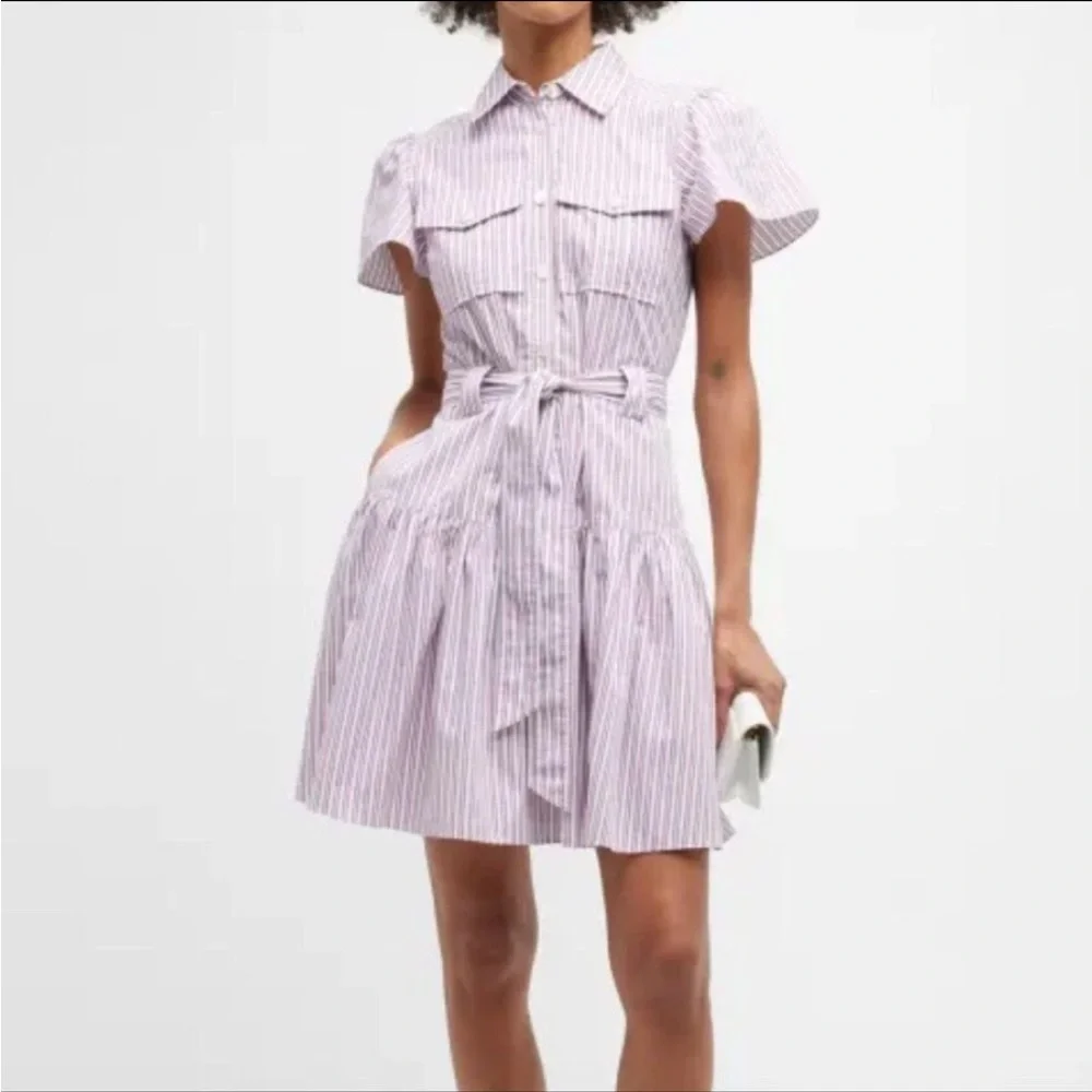 NWT Derek Lam PEI Striped Mini Shirtdress - Picture 2 of 5